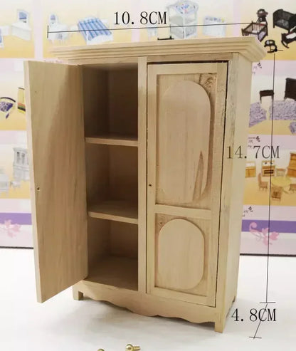 1:12  Miniature Dollhouse Furniture Model Play House Toy Cabinet Wooden Clamshell Desk New Diy Miniature Dollhouse Accessories Good Vibrations