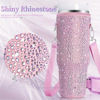6 colors shiny rhinestone Lanyard cup protection case bag vacuum bottle compatitable for Stanley 40oz accessories vehicle Good Vibrations Adult Super Store