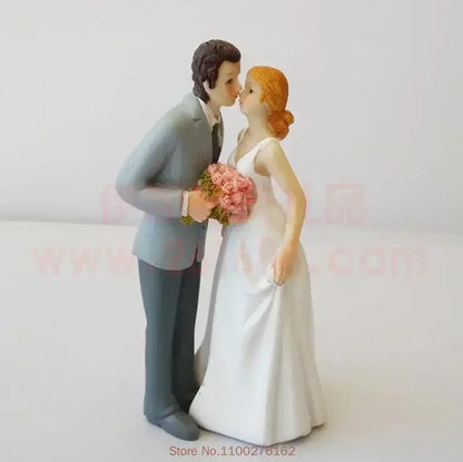 Funny Wedding Cake Toppers Dolls Romantic Bride And Groom Figurines Stand Topper Decoration Supplies Marry Resin Figurine Good Vibrations