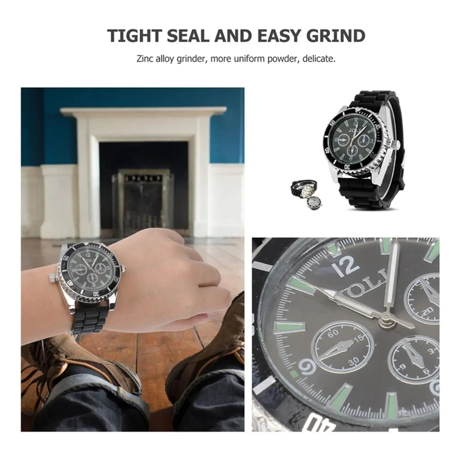 HAPPY Fashion Watch Manual Tobacco Grinders for Smoking Herbal Crusher Grinder Portable Grinding Grass Herb Tools Gift for Men Good Vibrations