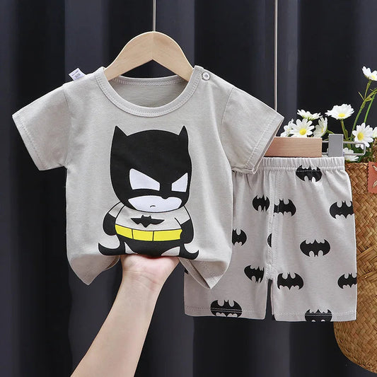 Child Clothing Sets Boys Cartoon Print Tshirt Simple Fashion Tees Shorts New Cute Tops Tracksuits Kids Short Sleeve Tops Shorts Good Vibrations