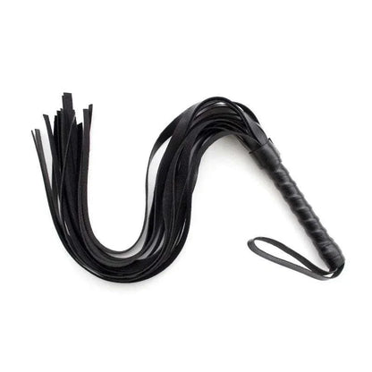 BDSM leather flogger whip for erotic accessories and fetish spanking.