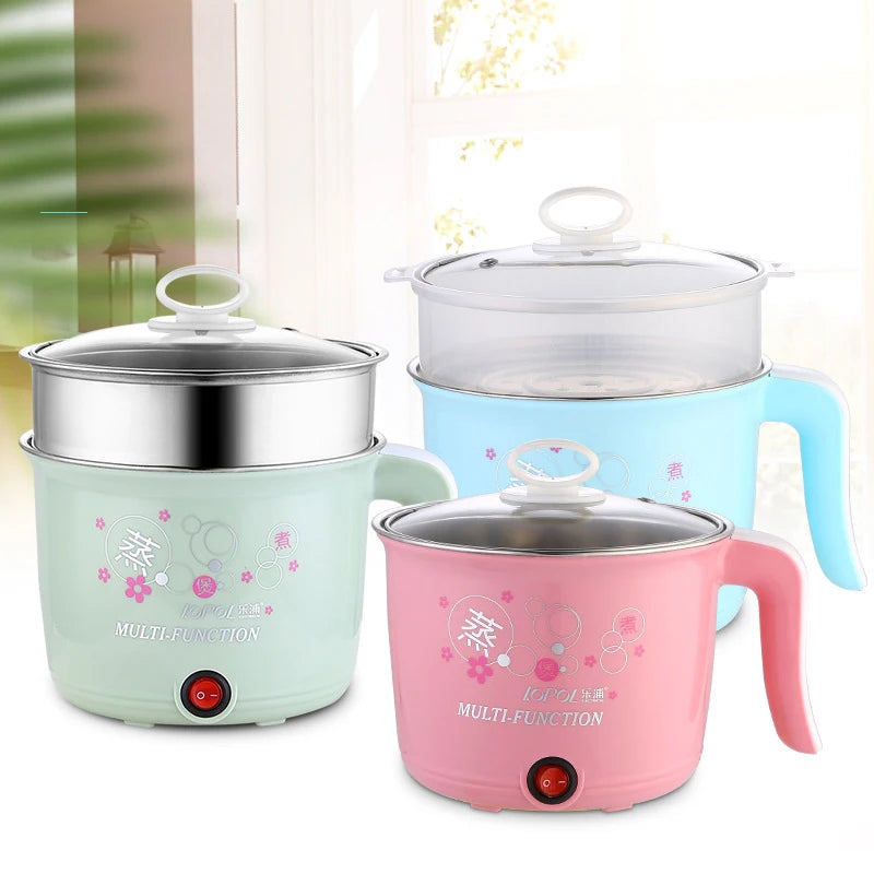 Multifunction Electric Cooker Hot Pot 1-2 People Heating Pan Multi Ramen Pot Machine Mini Rice Cook Kitchen Appliance Korea 220V Good Vibrations Adult Super Store
