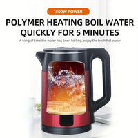 Electric Kettle,LCD Screen Multifunctional Automatically Powers Off When Opened,Double Layer Anti Scald 304 Stainless Steel Body Good Vibrations