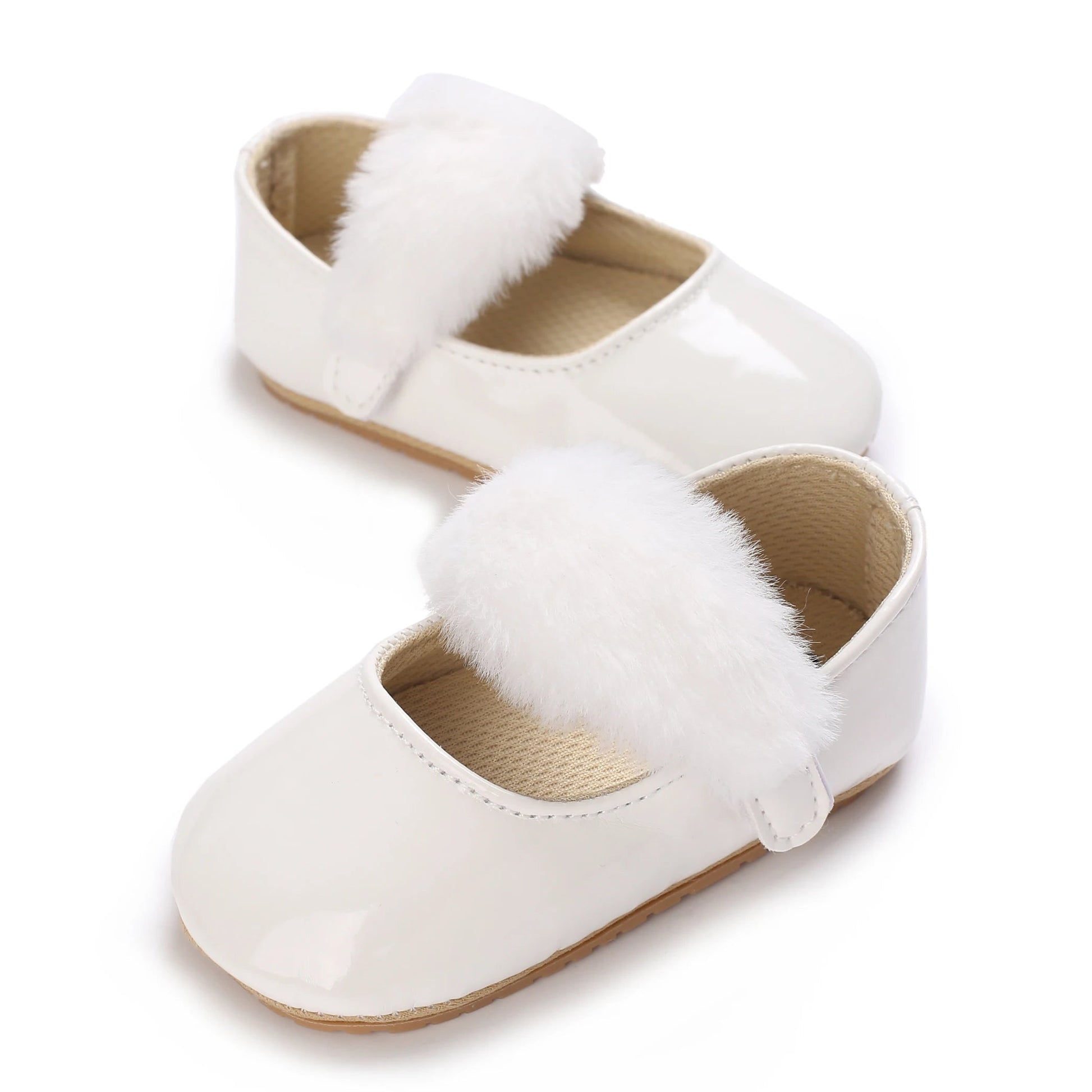 White Spring and Autumn 0-18M Baby Cute Bow Princess Shoes Casual PU Soft Rubber Bottom Anti slip Princess Shoes Walking Shoes Good Vibrations