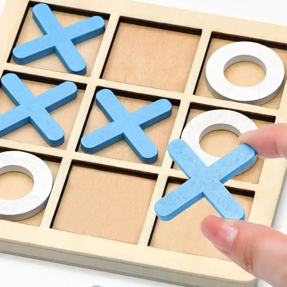 1PC Wooden Board Game Tic Tac Toe 9"x9" Table Toy for Kids Gifts Family Games Desk Decoration Board Game Good Vibrations