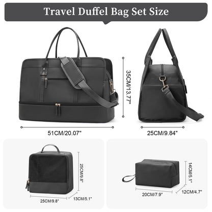 Luggage Travel Bags with a Clothes Bag and Toiletry Bag Large Capacity Daily Commuter Shoulder Bag Woman Tote Bags Handbag Woman Good Vibrations