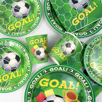 Soccer Party Disposable Tableware Paper Plates Cups Napkins Tablecloth Kids Boys Football Birthday Party Decoration Supplies Good Vibrations