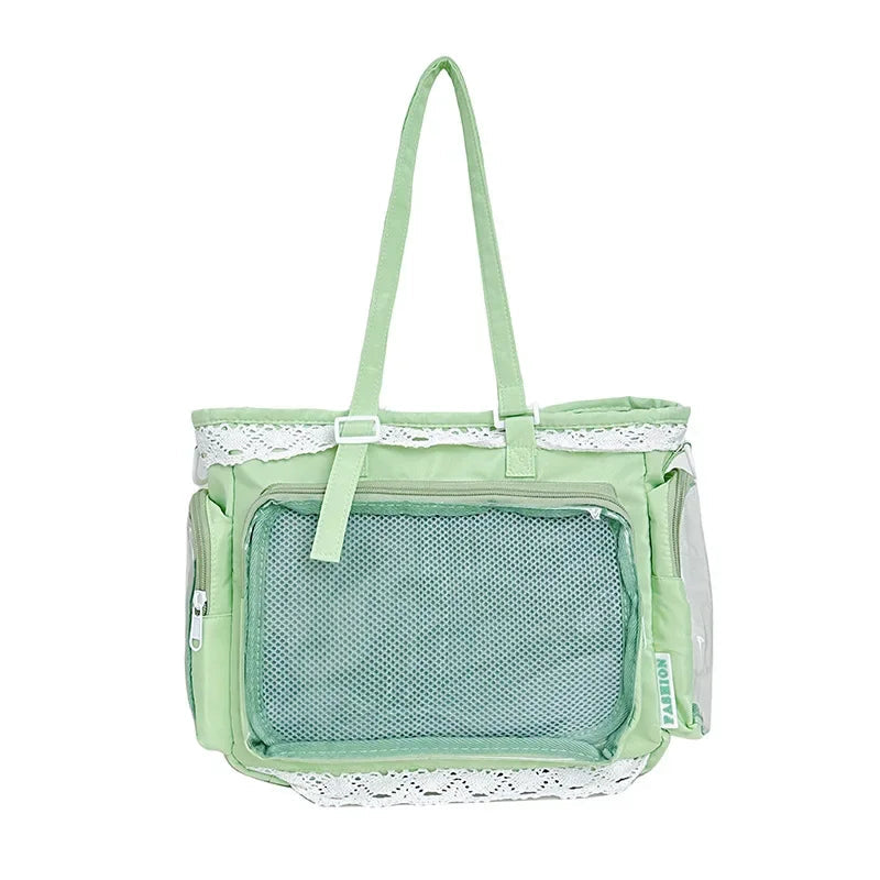 Large Capacity Ita Bag Anime Two-dimension Lolita Tote Bag Clear Window Crossbody Shoulder Bag Handbag Gift For Friends Good Vibrations