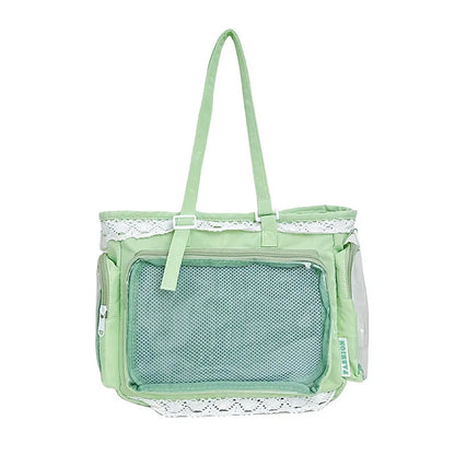 Large Capacity Ita Bag Anime Two-dimension Lolita Tote Bag Clear Window Crossbody Shoulder Bag Handbag Gift For Friends Good Vibrations
