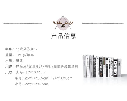 Modern fake book ornament Nordic light luxury simulation book living room home store decoration photo props book case box Good Vibrations