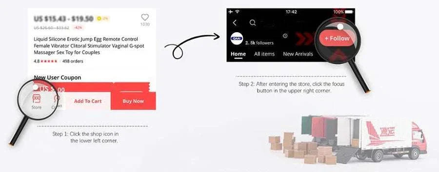 QAAI Hollow Anal Expander Male Wearable Prostate Massager product page showing purchase options and instructions.