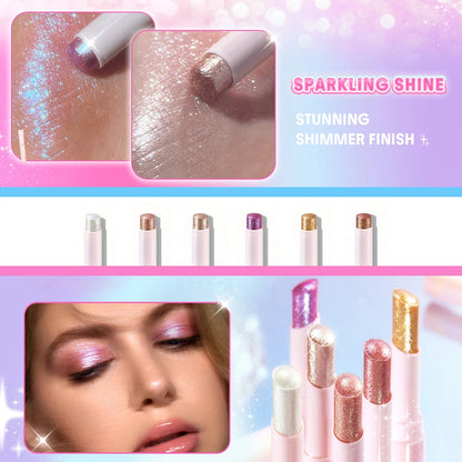 Jelly Eyeshadow Highlight Stick, Glitter Shimmer Long-Lasting High Pigment, Valentine's Day Party Beach Travel Holiday Good Vibrations