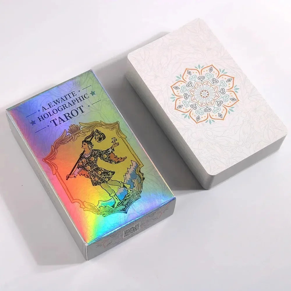 10.3*6cm MagicSeer Rainbow Tarot Cards Decks Tarot Card and Book Sets for Beginners Holographic Tarot Deck Board Game Good Vibrations