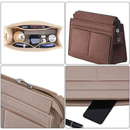 Purse Organizer Insert, Multi-Pocket Felt Bag Organizer For Handbag Tote Bag Purse Organizer Good Vibrations