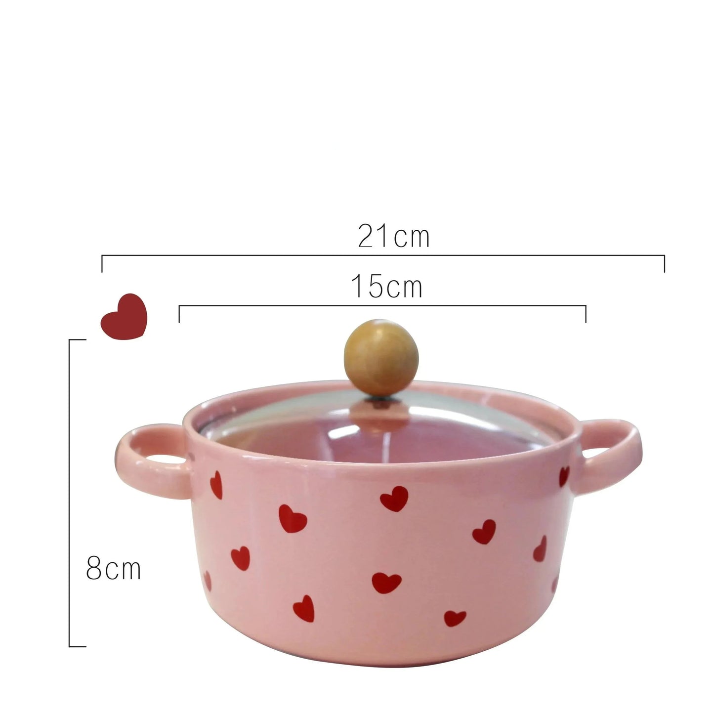 Pink Love Cutlery Set Rice Bowl Household Ceramic Double Ear Instant Noodle Soup Bowl Hand Paired Spoon Combination Noodle Bowl Good Vibrations