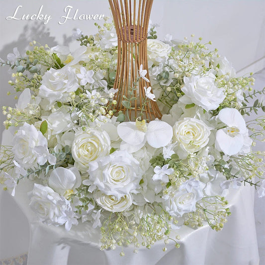 Artificial flowers Wreath Wedding Decoration Table Frame decor Floral Centerpiece Flower Backdrop Arrangement Flower Row Good Vibrations