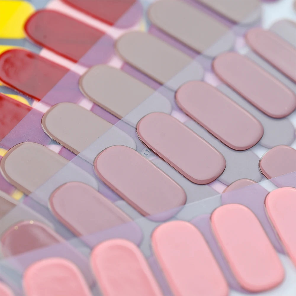 UV Semi-Cured Gel Nail Wraps Stickers Strips French Long Lasting Full Cover LED Gel Semi Cured Nail Sliders For Nail Extension & Good Vibrations