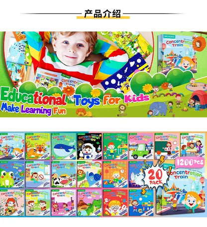 10/20 Volumes of New Sticker Book Focus Potential Development Stickers Children Enlightenment Baby Early Education Book Good Vibrations