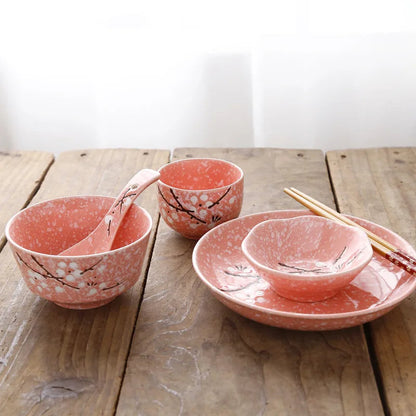 Japanese Style Ceramic Tableware Set Household Cutlery Creative Ceramic Dinnerware dining table dish set dinner set eco friendly Good Vibrations