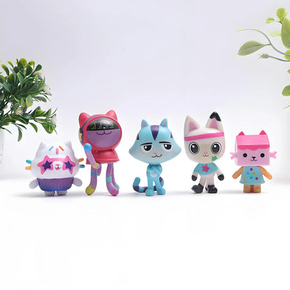 13pcs Gabby Dollhouse Anime Figure Toy Smiling Car Cat Hug Gaby Girl Dolls Mercat Cartoon Action Figure Kids Xmas Birthday Gifts Good Vibrations