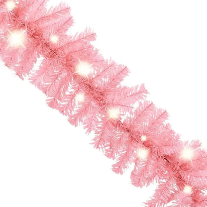 66 ft Pink Christmas Garland with LED Lights Festive Wreath Decorations Good Vibrations