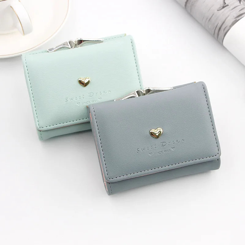 New Mini Short Women Wallets High Quality Coin Pocket Luxury Female Purses Card Holder Photo Holder Cute Wallet For Girls Good Vibrations