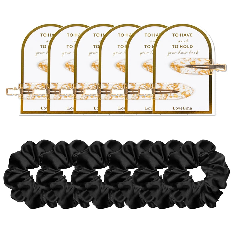 12pcs Bridesmaid Proposal Gifts Bridesmaid Hair Clips Hair Ties Scrunchies Set Bachelorette Party Wedding Bridal Shower Favors Good Vibrations