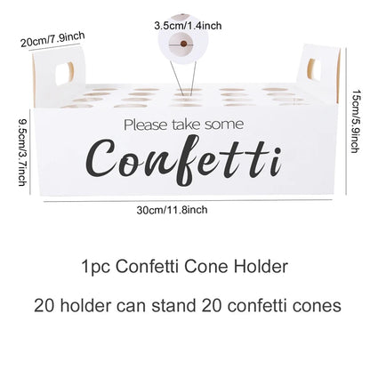 Wedding Tray Confetti Cone Stand Box Kraft Paper Tray Rustic Wedding Decoration Wedding Confetti Cones Cones Wedding Set supply Good Vibrations