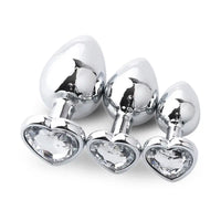 SM 3Pcs/Set Adult Erotic Masturbation Goods Heart Shape Anal Plug Dilator Prostate Massager Fetish Gay Role Play Butt Stimulator GOOD Vibrations