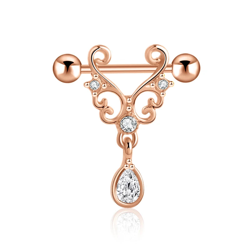 1 Pair Heart Barbell Nipple Ring Piercing Helix Piercing Sexy Nipple Jewelry High Quality Zircon Nipple Rings For Women Oreja Good Vibrations
