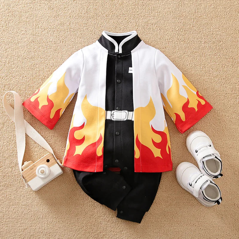 Newborn Baby Anime Cape Style Children Long Sleeve Cotton Bodysuit, Cute Kids Boys Girls Romper Good Vibrations