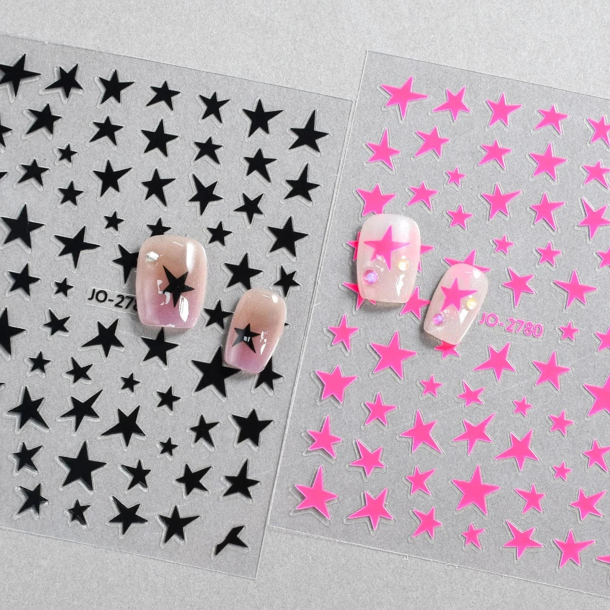 3/6/12 Sheets Star Nail Stickers Set – Neon Laser Color Self-Adhesive Decals DIY Gel Acrylic Nail Art Decoration Good Vibrations