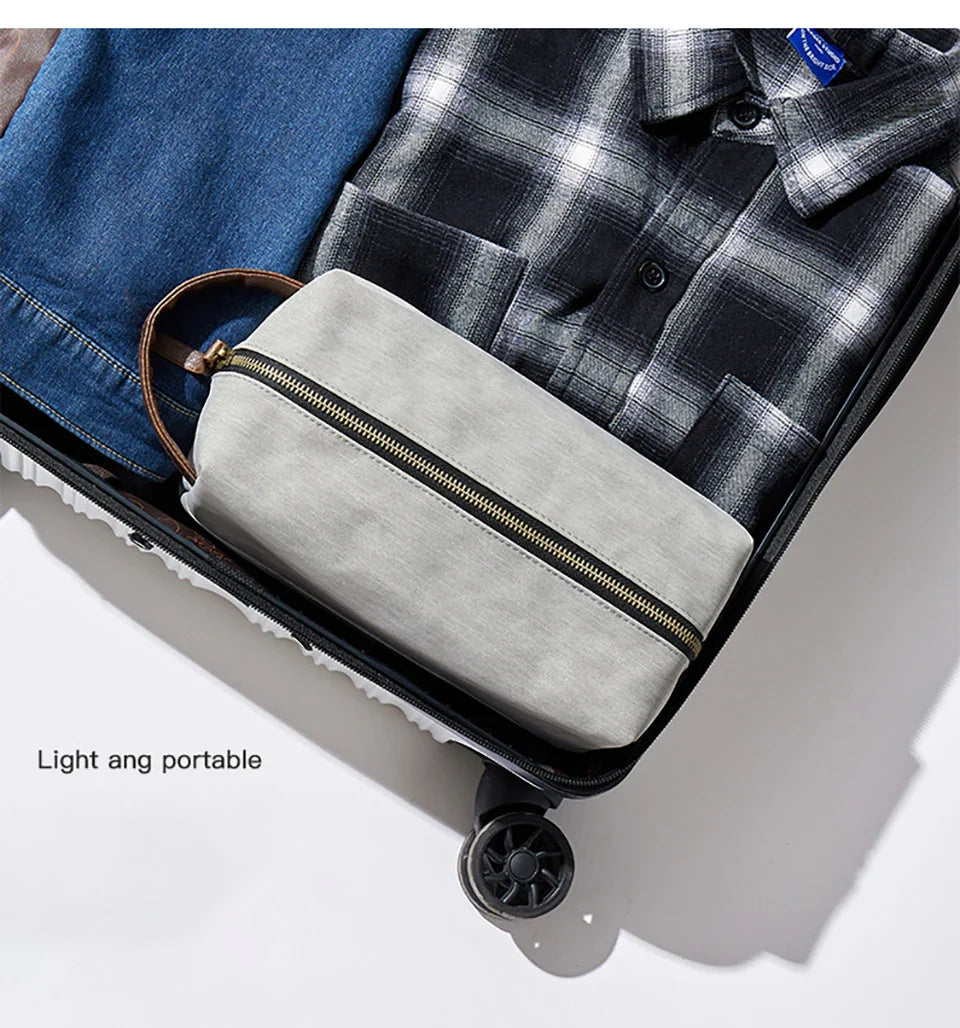 Portable hookah bag in suitcase, light and waterproof toiletry storage.