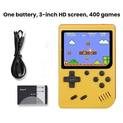 Retro Classic Handheld Game Console 400 Games Rechargeable Portable Mini Game Player Support TV Connection Kids Birthday Gift Good Vibrations