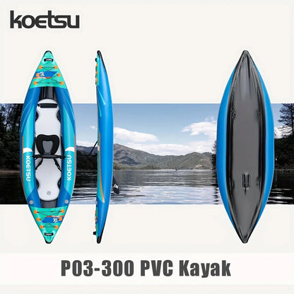 KOETSU P03 brushed inflatable kayak single and double inflatable boat,suitable for water outdoor activities, sports, fishing Good Vibrations