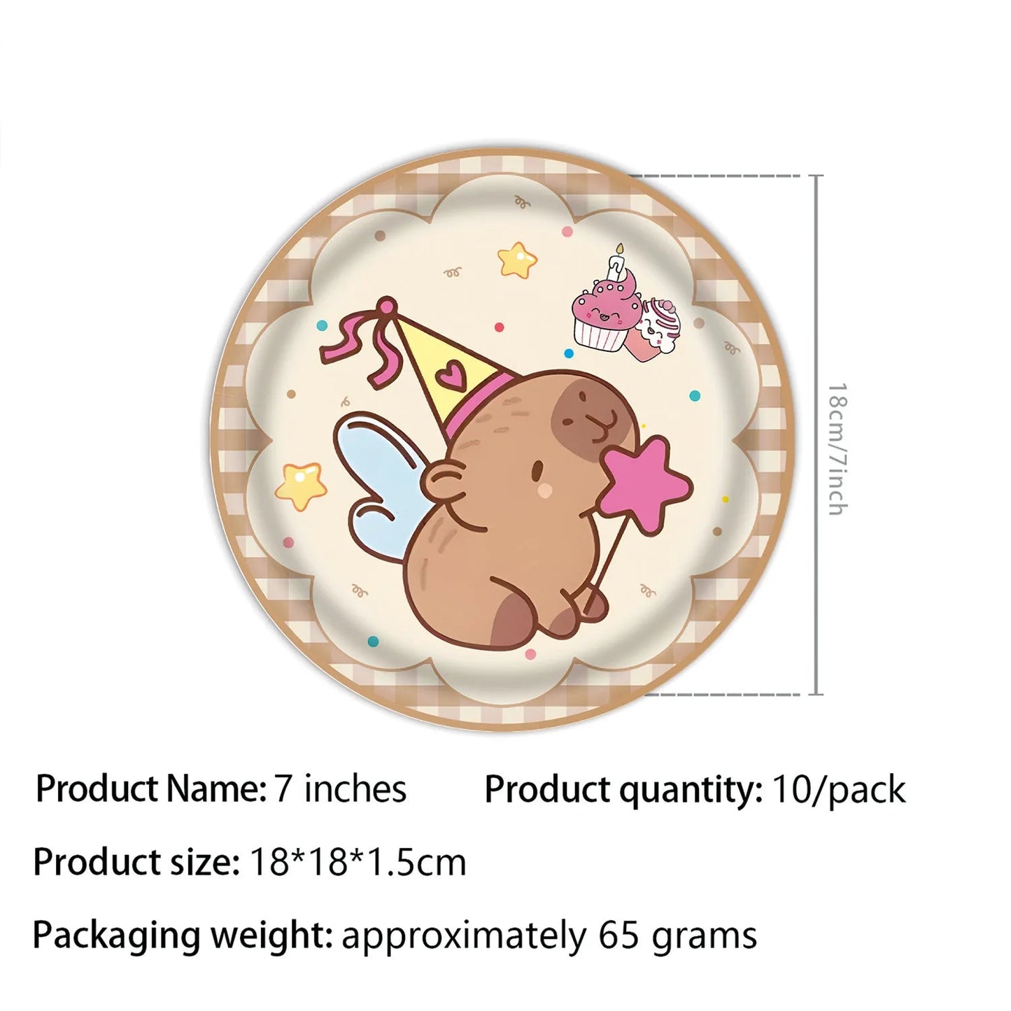 Cartoon Capybara Birthday Party Decoration Disposable Tableware Cup Plate Napkins Tablecloth Banner Baby Shower Party Supplies Good Vibrations