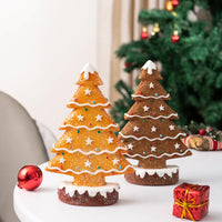 Festive Resin Gingerbread Christmas Tree Figurine, Holiday Tabletop Centerpiece Decor for Home Christmas Atmosphere Good Vibrations