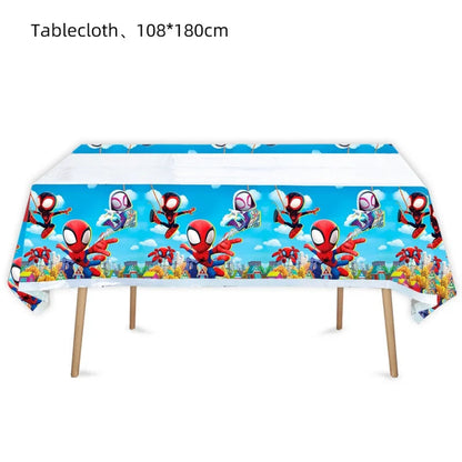 Cartoon Spider Theme Party Decor Tablecloth Party Supplies Table Cover Supers Heros Boys Favor Baby Shower Birthday Party Gifts Good Vibrations