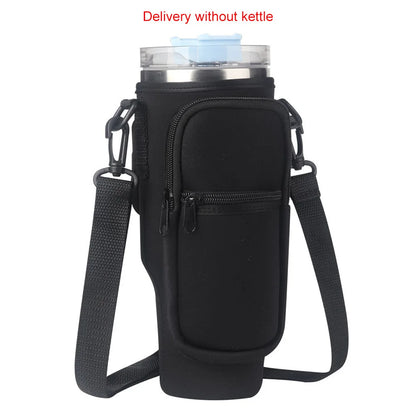 Portable Water Bottle Carrier Bag with Phone Pocket for Stanley 40oz Tumbler with Handle Neoprene Water Bottle Holder Pouch Good Vibrations
