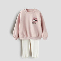 0-6Year Girls Long Sleeve Two Piece Set Autumn Costume Cartoon Round Neck Tops+Pants New Style Casual Loose Outfits For Kids Good Vibrations