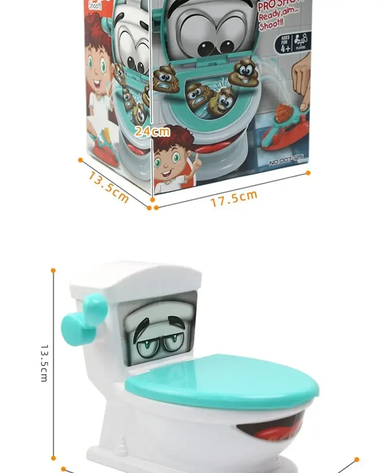 1 Set Poop Shooter Toy Funny Toilet Toy Family Party Relaxation Parent Child Interactive Game Tabletop PK Creative Catapult Game Good Vibrations