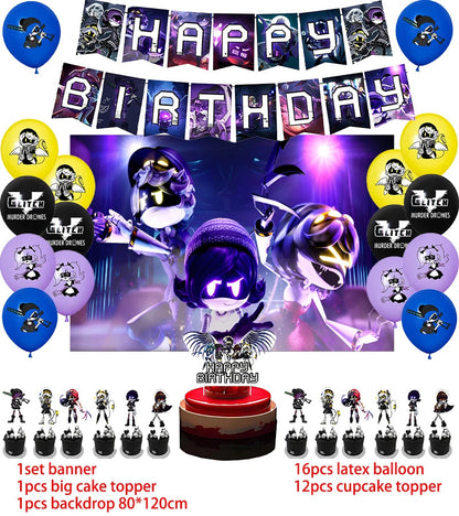 Murdered Drones Birthday Party Decoration Balloon Backdrop Cake Topper Murdered Drones Birthday Party Supplies Baby Shower Good Vibrations