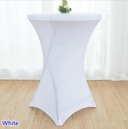 Wedding Birthday Party Decoration Cocktail Spandex Table Covers Round Cloth High Bar Banquet Hotel  Show Solid Colour Good Vibrations