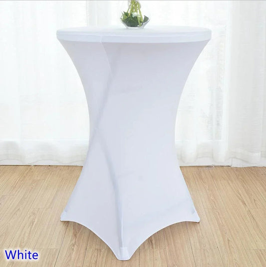 Wedding Birthday Party Decoration Cocktail Spandex Table Covers Round Cloth High Bar Banquet Hotel  Show Solid Colour Good Vibrations