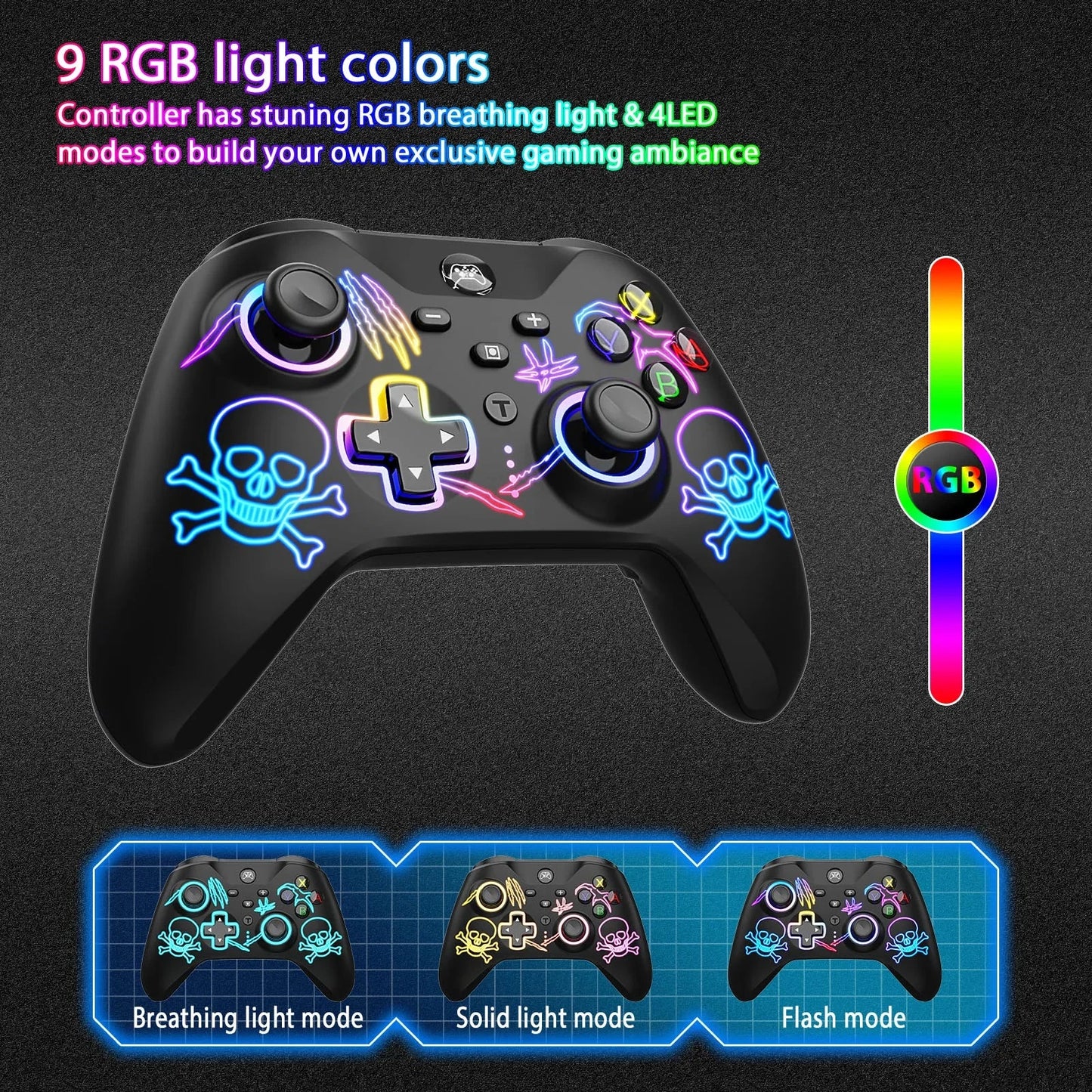 This product is S-witch/ OLED/ LIte/ professional controller, programming back button/support TURBO continuous play/six axis/vib Good Vibrations