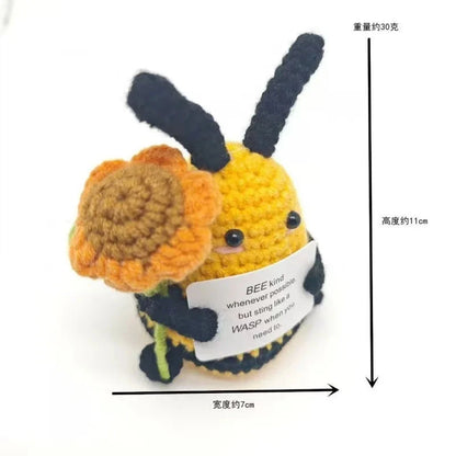New Positive Energy Potato Hug Pocket Mini Handmade Plush Wool Knitting Doll with Card Funny Christams Gift Home Room Decoration Good Vibrations