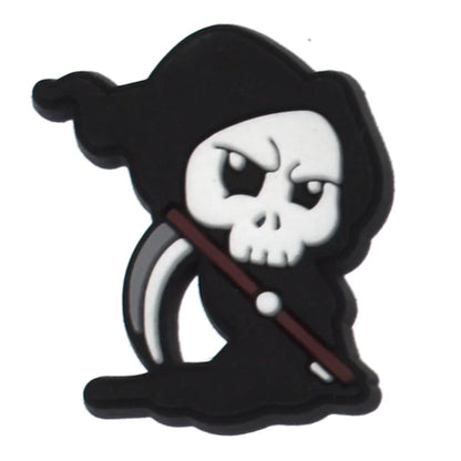 1PCS Hot Selling Ghost Series Shoe Charm PVC Sandal Accessories DIY Cartoon Skeleton Bag Wristband Decor Halloween Gifts Good Vibrations