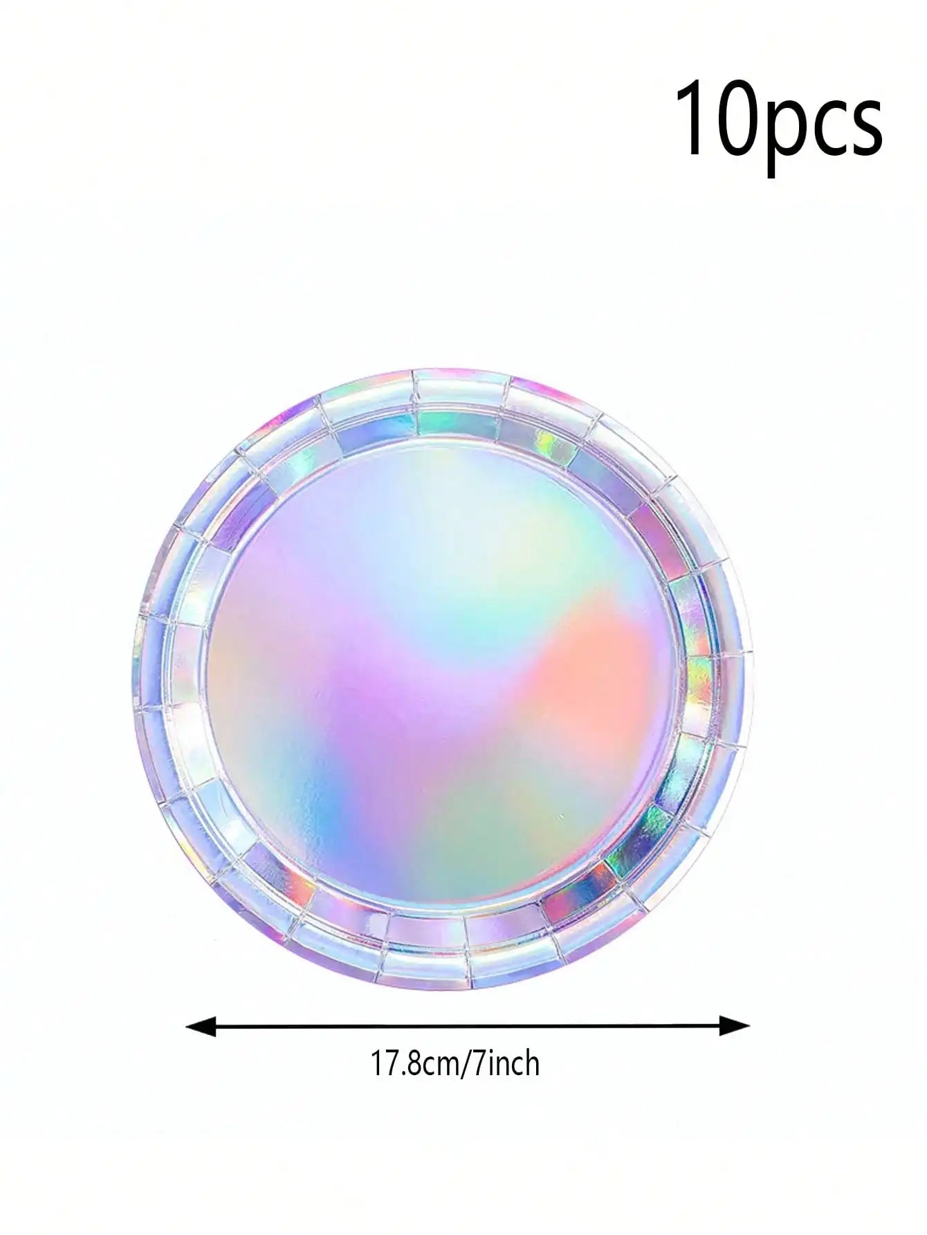 Rainbow Party Supplies Decorations, Holographic Paper Plates and Napkins Set for Birthday Wedding Holiday Party, Christmas Good Vibrations
