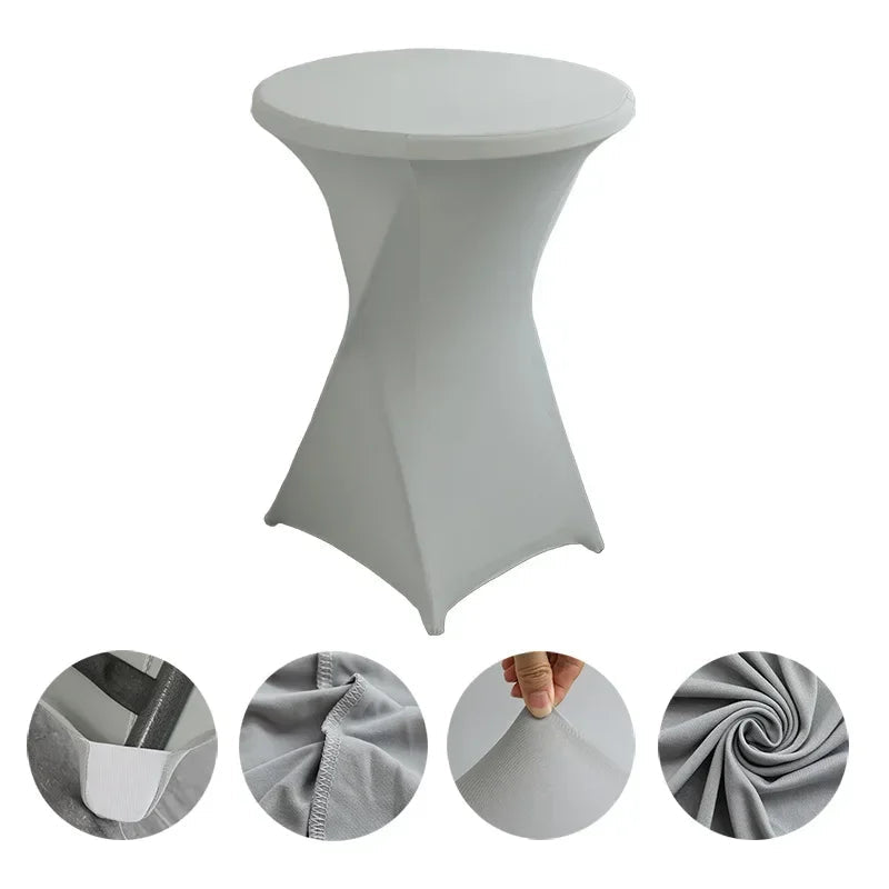 Wedding Birthday Party Decoration Cocktail Spandex Table Covers Round Cloth High Bar Banquet Hotel  Show Solid Colour Good Vibrations
